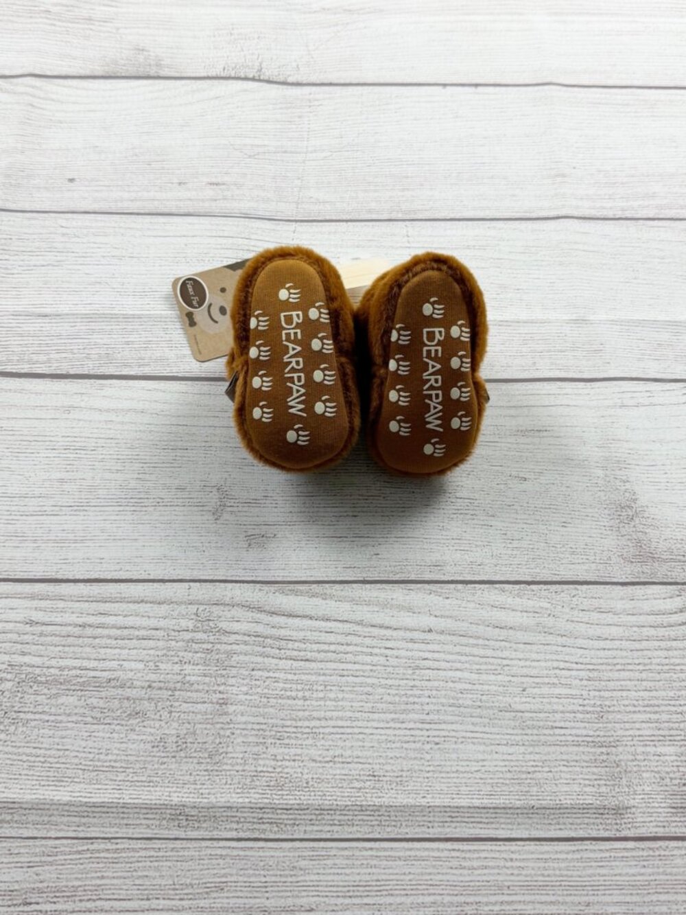 Bearpaw Baby Faux Fur Booties Brown Plush Slippers NWT 2 3-6 Months - Picture 3 of 5